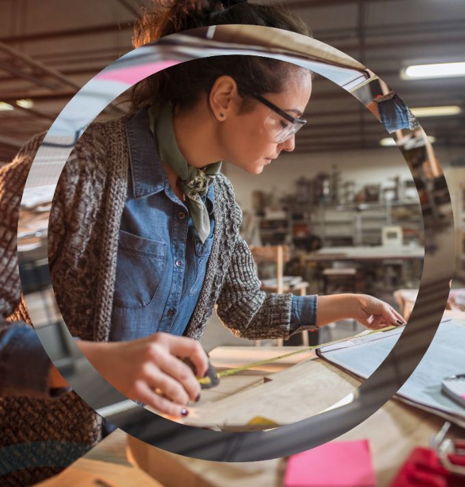 A person working in a business workshop