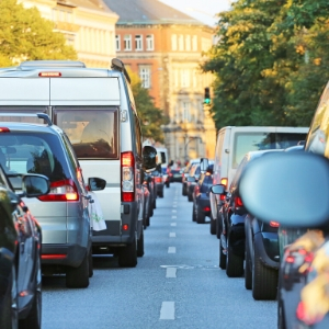 Congested traffic on a road